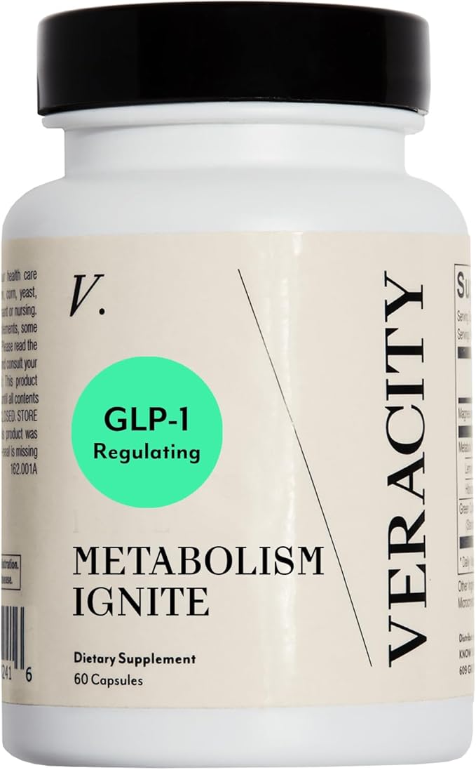 Veracity Metabolism Ignite - Boosts GLP-1 to Reduce Appetite and Cravings for Clinically Proven Weight Loss - Natural GLP-1 &amp Metabolic Support Supplement - Burns Fat - Side Effect Free - 30 Servi