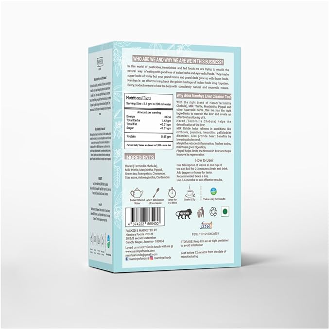 NAMHYA Liver Cleanse Tea with Harad Milk Thistle with goodness of Herbs 3.53 oz (50 Servings)