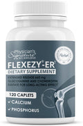 Rawleigh Flexezy-ER: 120 Caplets High Strength Glucosamine &amp Chondroitin Sulfate Blend Calcium &amp Phosphorous 24-Hour Extended Release Bone &amp Joint Health Supplement. Non-GMOGluten Fre