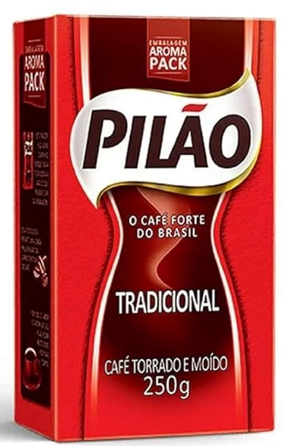 Coffee Rost and Ground - Café Torrado e Moído- Pilao 8.8oz. 250g - GLUTEN-FREE - PACK OF 08