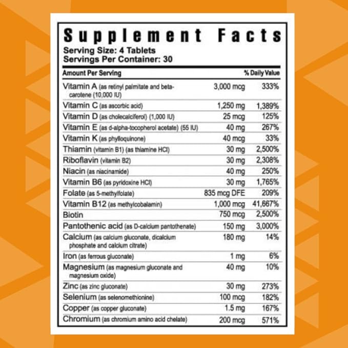 Youngevity Beyond Tangy Tangerine 2.0 Multi-Vitamin &amp Mineral Complex - Made with Natural &amp Whole Foods | 160000 ORAC | 120 Tablets | 1 Bottle