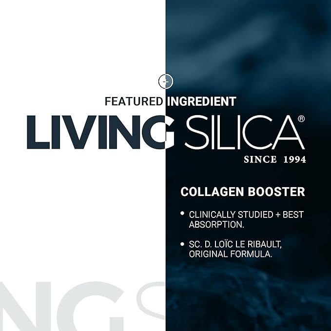 Living Silica ORGONO Mineral-Based Collagen Booster Capsules | Silica-Based | Supports Collagen &amp Elastin for Joint &amp Bone Support Glowing Skin Strong Hair &amp Nails | 120 Capsules