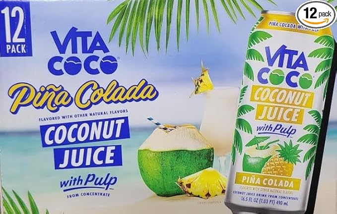 Vita Coco Pinacolada Coconut Juice with Pulp - 12 Pack