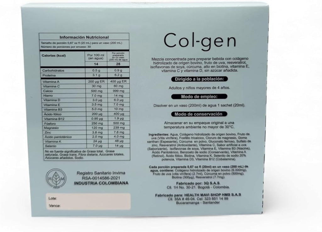 Colgen Collagen Supplement 30 Stick Packs Joint Hair Skin &amp Nail Support with Vitamins and Fruit Extracts