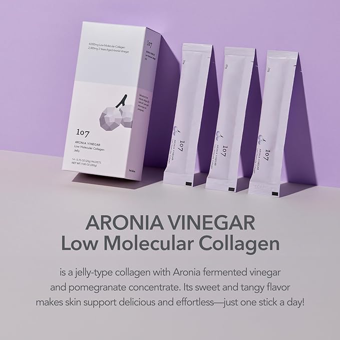 107 ARONIA Vinegar Low Molecular Collagen Jelly Stick Contains Vitamin Collagen Hyaluronic Acid Elastin Probiotics Korean Beauty Collagen Supports Inner Beauty 20g x 14 Pouches