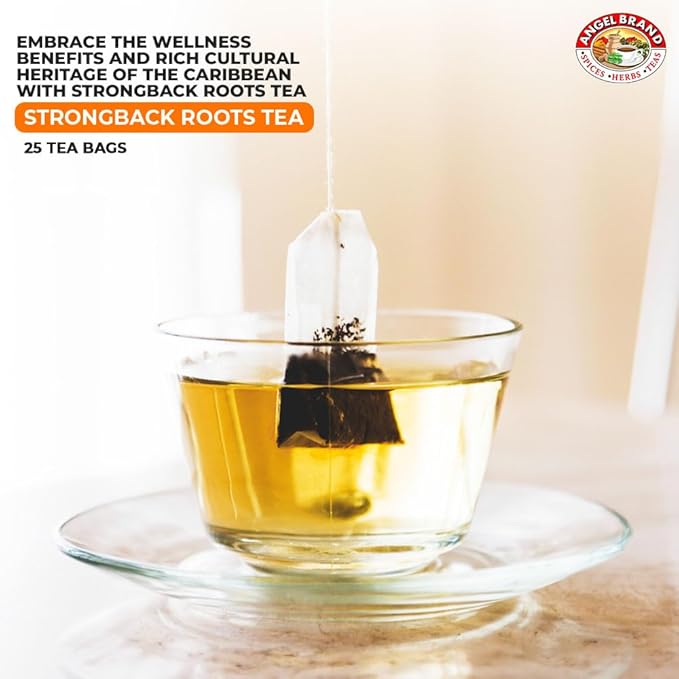 Angel Brand Jamaican Strongback Herbal Tea Bags 25 – Pack of 3 – Traditional Jamaican Strongback Herb for Vitality and Energy Free from Preservatives to Provide Comfort to your Back