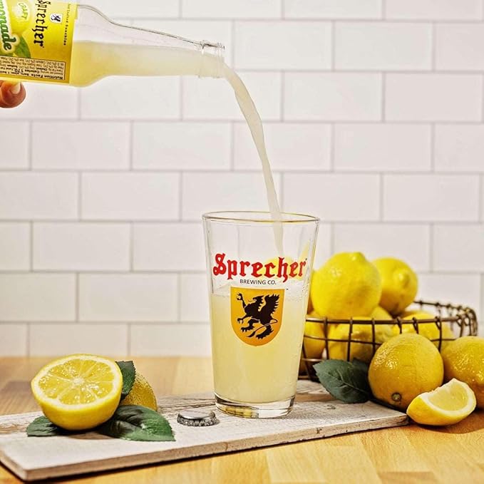 Sprecher Sparkling Original Lemonade in 12 fl oz Glass Bottles (12 Pack) Handcrafted Craft Soda with Real Lemon Juice Naturally Flavored and Cane Sugar Sweetened