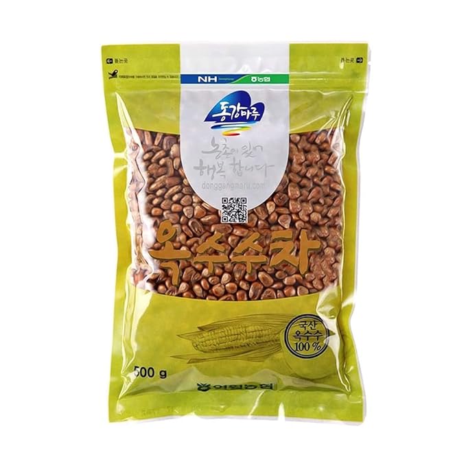 [NongHyup] Authentic Korean Roasted Corn Tea | 옥수수차 (Oksusu-cha) | 100% Korean Corns | Caffeine-Free | Nutrient-Rich &amp Versatile Beverage | 영월 농협 옥수수차 | 100% 한국산 (500g/17.6oz)