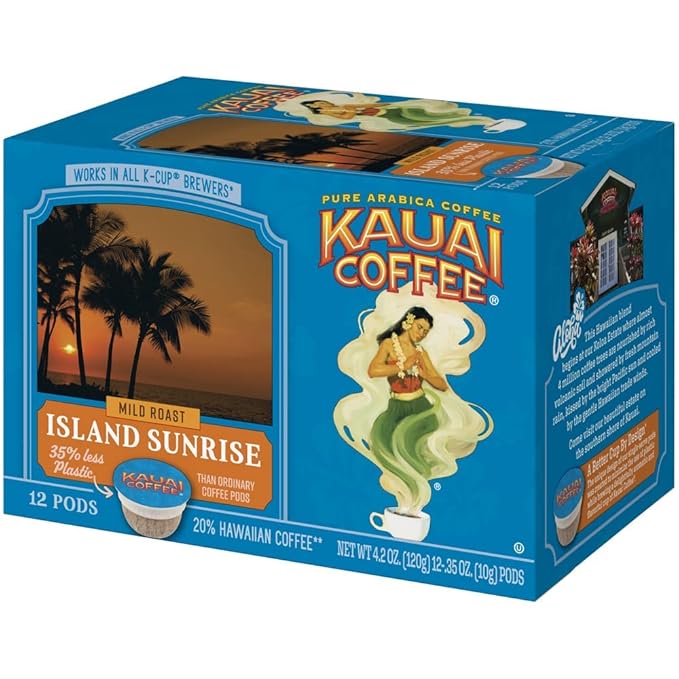 Kauai Coffee Island Sunrise Mild Roast Single Serve Cups 36 Count