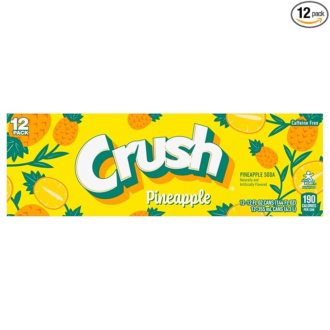 Crush Pineapple Soda 12oz Cans (Pack of 12)