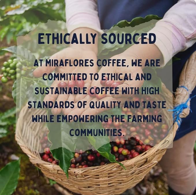 Miraflores Coffee Co Specialty Whole Bean Coffee Premium Roast (12oz Peru Decaf Medium Roast)