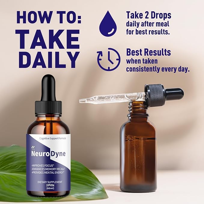 Neurodyne Drops Official Neuro Dyne Liquid Drops with All Natural Ingredients Advanced Neurodyne Supplement for Joint Health &amp Nerve Support with Premium Vitamins for Women &amp Men (30 Serving