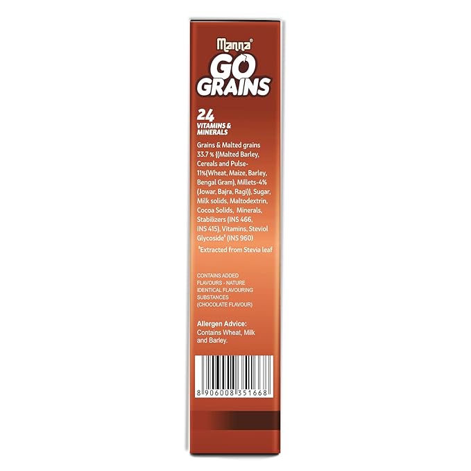 Manna Go Grains - Multigrain Instant Drink Mix - 400g Pack (Chocolate Flavour)