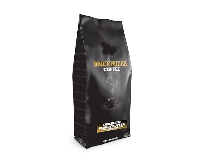 Brickhouse Chocolate Peanut Butter Flavored Ground Coffee – Nutty &amp Sweet 100% Arabica 2-Pack (12oz Bags)