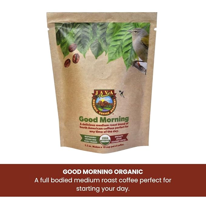 Java Planet Coffee Gift Basket Sampler Set for Coffee Lovers in Linen Bag: Low Acid Organic Beans: Whole Bean Mold-Free &amp Stomach Friendly - Arabica Gourmet 1.32 LBs (19.2 oz) packaged in 6 Ba