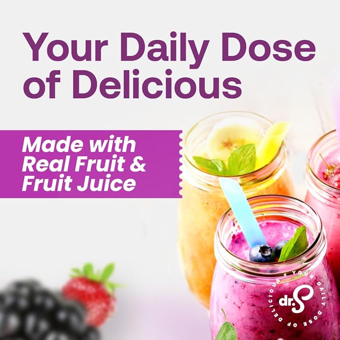 Dr. Smoothie 100% Crushed Mixed Berry – No Added Sugar Made with Real Fruits/Fruit Juice – Vegan No Artificial Colors or Flavors – Raspberry Strawberry Blackberry &amp Blueberry – 46 oz Bottle