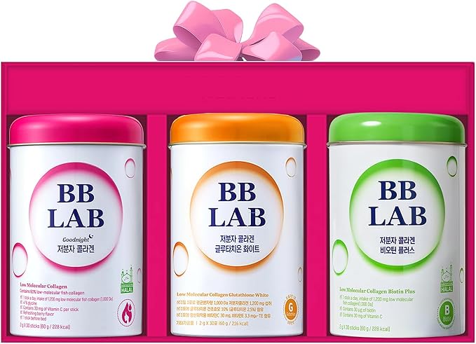 BB LAB Gift Set Low Molecular Korean Collagen Powder Stick Supplement Korean Marine Collagen Fish Collagen Peptides Vitamin C Glycine Fast Absorption