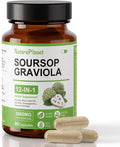 NaturePlanet Soursop Graviola Capsules with Black Seed Oil Sea Moss Ashwagandha Turmeric &amp Moringa丨12 in 1 Herbal Blend Formula丨Immune Support &amp Gut health丨Gluten-Free Non GMO Vegan - 90