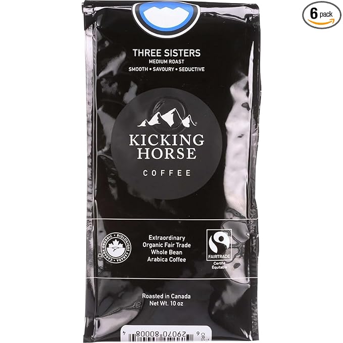 Kicking Horse Organic Three Sisters Medium Roast Whole Bean Coffee 10 Ounce - 6 per case.6