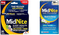 MidNite Time Release 6mg Melatonin 30 Tablets &amp Back to Sleep 1.5mg Melatonin 30 Cherry Flavored Chewable Tablets Sleep Aid Bundle