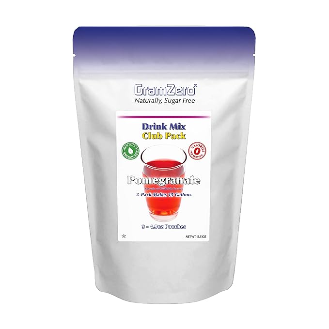 GramZero Pomegranate Zero Calorie Sugar Free Drink Mix Great For Nutrition Club Loaded Teas Stevia Sweetened