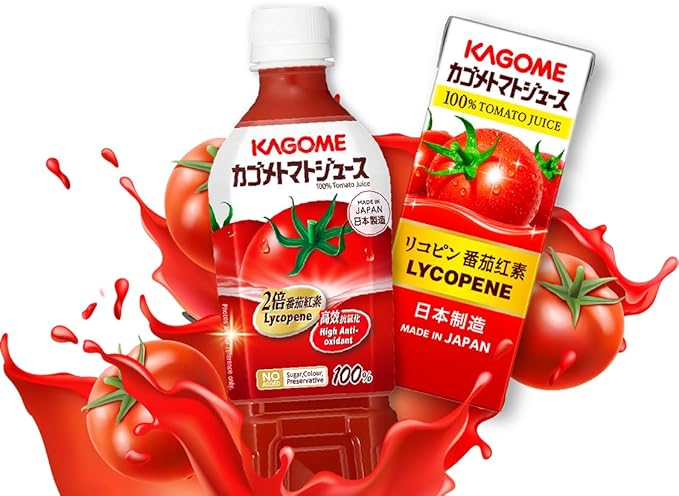 Kagome Tomato Juice No Salt Added 720ml (Pack of 10) - 100% Tomato Juice Salt Free Sugar Free Preservatives Free - MADE IN JAPAN