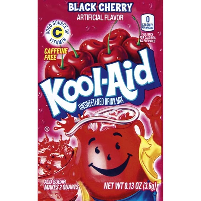 Kool Aid Black Cherry unsweetened drink mix .13 oz 48 count Pack of 4