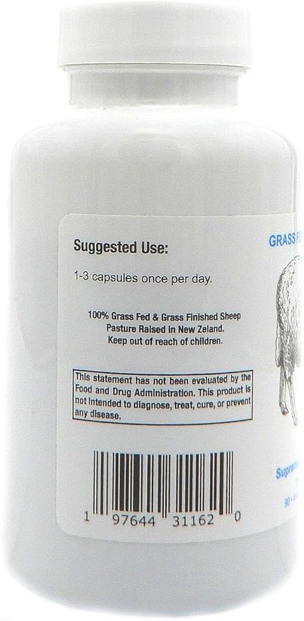 Supreme Nutrition Sheep Testicle - 100% Grass Fed and Finished in New Zealand 90 Capsules of Pure Ovine Testicle