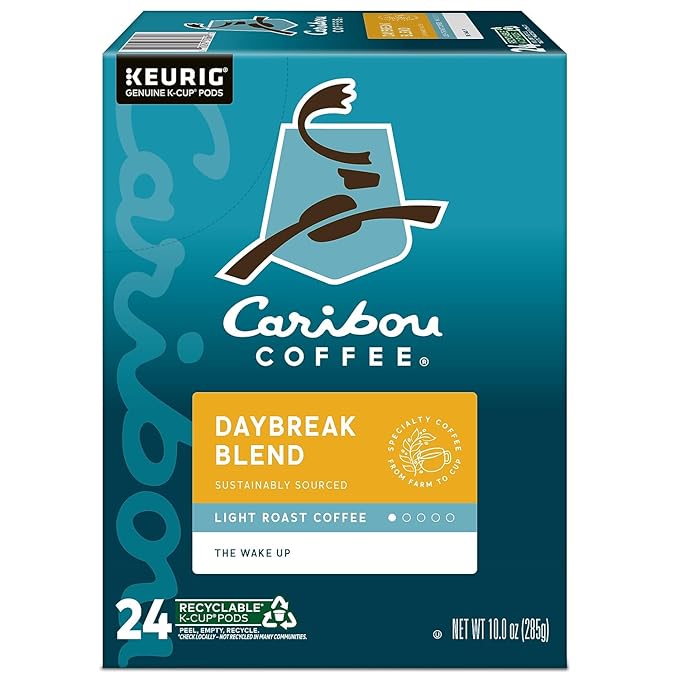 Caribou Coffee Daybreak Morning Blend K-Cups for Keurig Brewers 24 Count (Pack of 4)