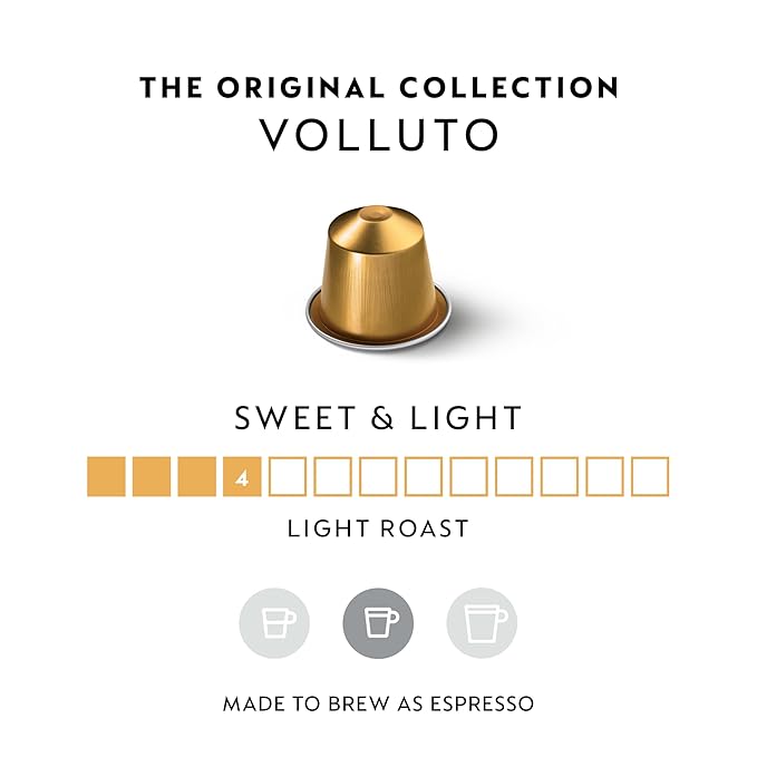 Nespresso Capsules Original Line Volluto Mild Roast Espresso Coffee 50-Count Coffee Pods