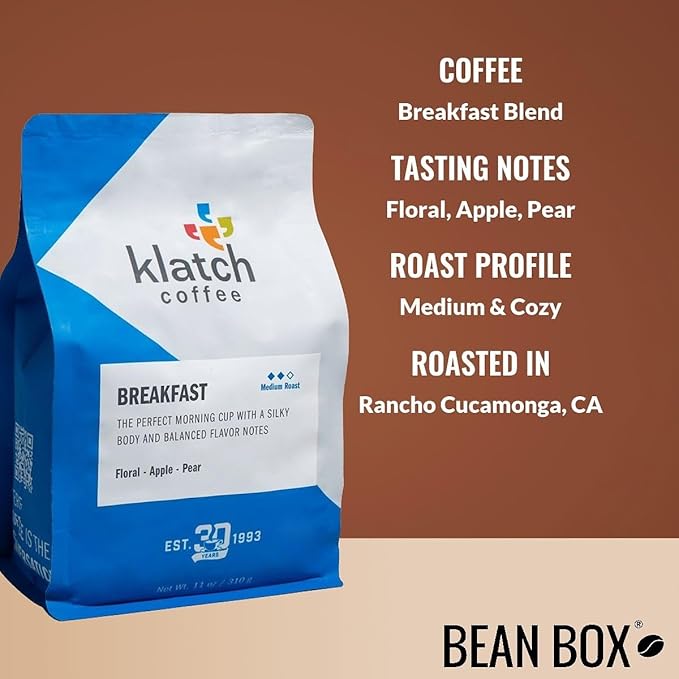 Breakfast Blend - Roasted by Klatch Coffee - Whole Bean Coffee - 2 Pound Bag