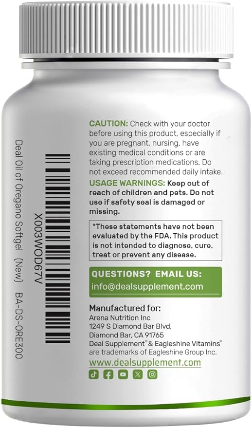 DEAL SUPPLEMENT Oil of Oregano Softgels with Black Seed Oil 300 Count – 30:1 Extract Active Carvacrol &amp Thymoquinone – Antioxidant Immune Health Support – Plant Based Non-GMO
