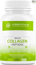 Multi Collagen Peptides Capsules -Non-GMO&ampGluten Free Type I II III V X Hydrolyzed Collagen Supplements with Vitamin C - Supports Healthy Hair Skin Nails &amp Joints - 120 CPS