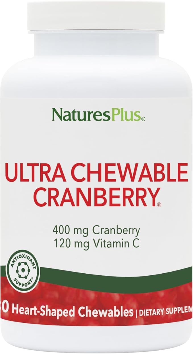 NaturesPlus Ultra Chewable Cranberry - 180 Love-Berries - Supports a Healthy Urinary Tract &amp Overall Well-Being - Non-GMO Vegetarian Gluten Free - 90 Total Servings