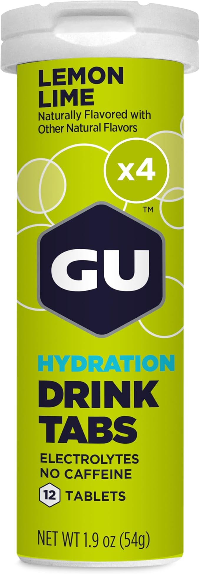 GU Energy Hydration Electrolyte Drink Tablets Enhanced Endurance Sports Drink for Running Cycling Triathlon 4-Count (48 Servings) Lemon Lime