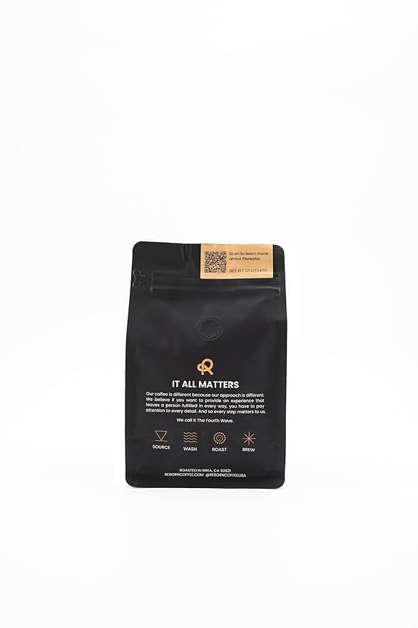 Reborn Coffee Specialty Whole Bean Coffee Medium Roast 12 Ounce Reborn Signature Floresta Espresso Blend Flavor Notes of Chocolate Vanilla and Orange
