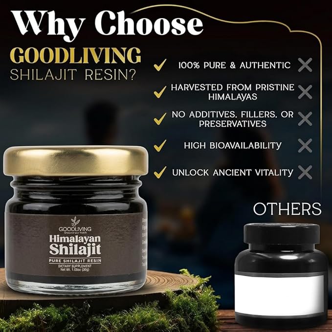Himalayan Shilajit Resin - 400mg High Potency Lab Tested Pure Shilajit for Men &amp Women 75% Fulvic Acid 85+ Trace Minerals Energy &amp Immune Support 2.5 Month Supply (30g)