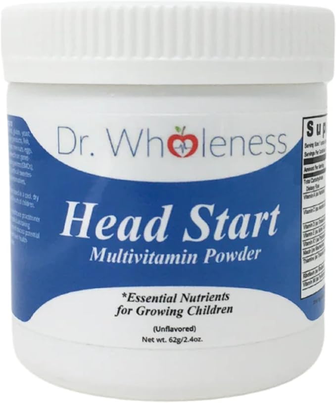 Dr. Wholeness Head Start Multivitamin Powder | Essential Nutrients for Growing Children Methylated B-Vitamins Easy to Mix No Flavors Sweeteners or Preservatives | 60 Servings - 2.4 oz