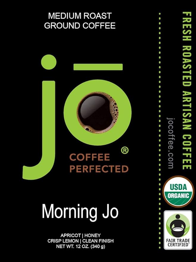 JO COFFEE: Mixed Bundle No Fun Jo Decaf Morning Jo Breakfast Blend New York Jo Colombia Jo Medium &amp Medium Dark Roasts 12 oz each USDA Certified Gluten-Free Gourmet Coffee Swiss Water Pro
