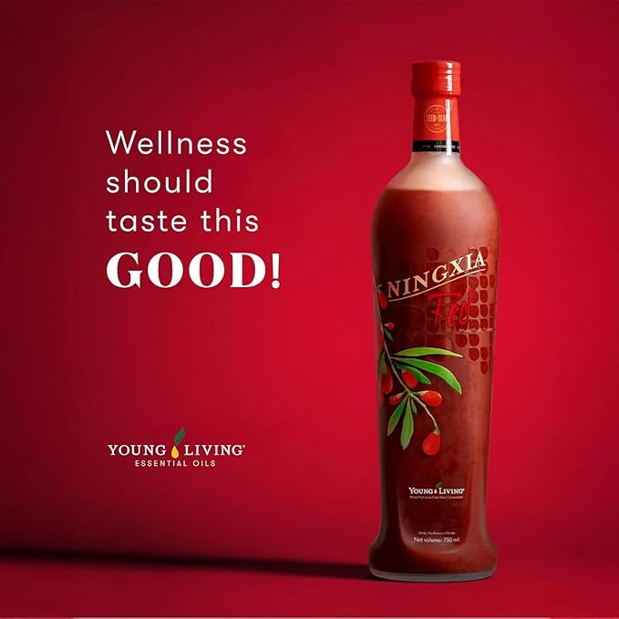Young Living NingXia Red Antioxidant Drink | 25.35 fl oz | Superfruit with Wolfberry Blueberry Pomegranate Orange Lemon &amp Yuzu Essential Oils | 1 Pack