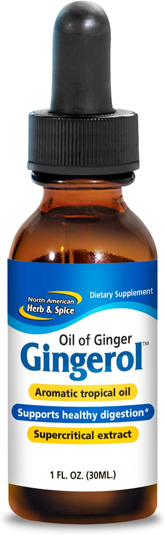 NORTH AMERICAN HERB &amp SPICE Gingerol - 1 fl oz - Cold-Extracted Ginger Oil - Supports Healthy Digestion - Non-GMO - 172 Servings
