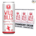 Wild Bill's Strawberry Cream Soda Classic Craft Soda Pop Soft Drinks Sodas Made with Pure Cane Sugar Caffeine Free NO High Fructose Corn Syrup Gluten Free Vegan Low Sodium 12 Oz 12 Pack