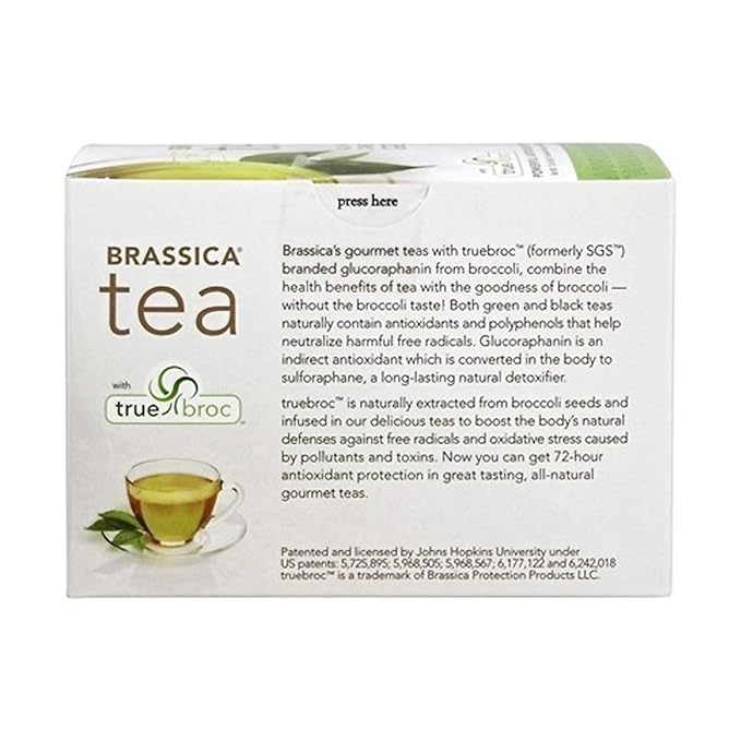Brassica Tea Sencha Green Tea with truebroc 16 Tea Bags (6 pack)