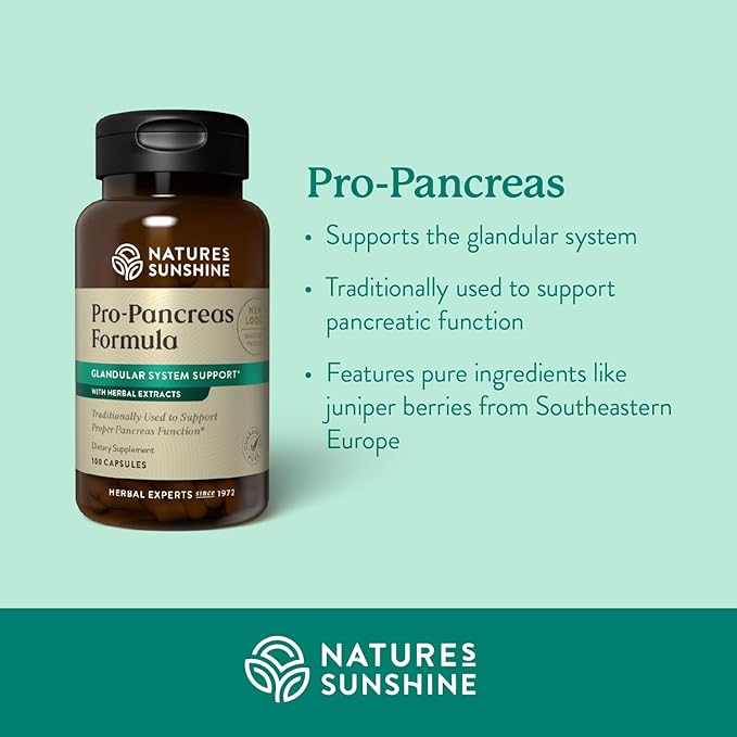 Nature's Sunshine Pro-Pancreas 100 Capsules Kosher | Herbal Formula Enhances Digestion Promotes Immunity and Helps the Liver and Pancreas