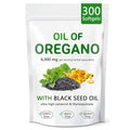 Oil of Oregano with Black Seed Oil 2 in 1 Organic Oregano Capsules for Immune Support &amp Overall Wellness Non-GMO Gluten Free 300 Softgel