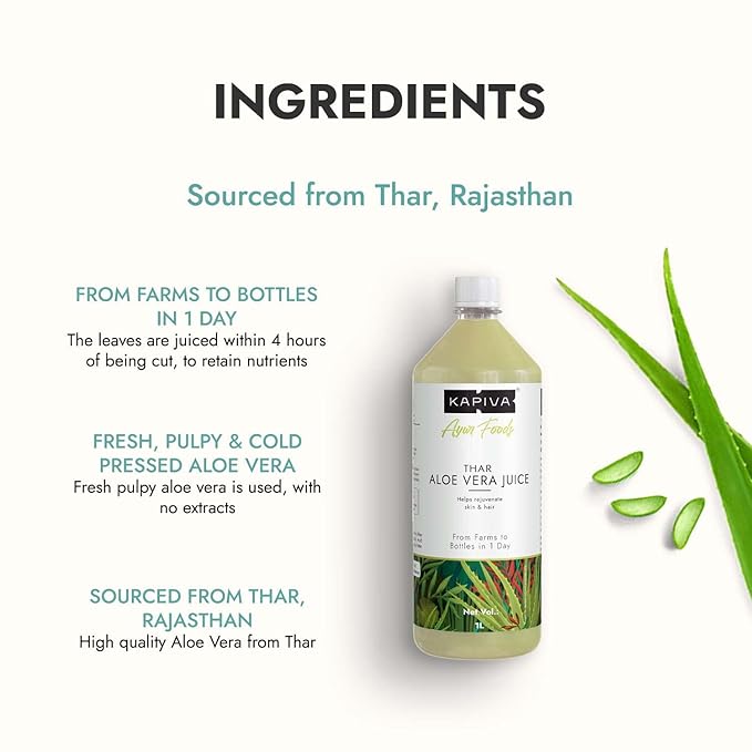 Kapiva Skin Special Combo 2.0 | Kapiva Aloe Vera &amp Neem Juice Combo | 2L Rich in Vitamin E C &amp Fibre | Natural Juices for Healthy Skin &amp Hair