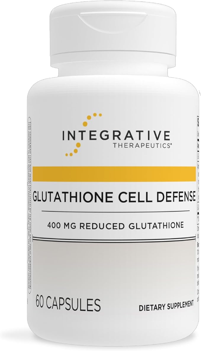 Integrative Therapeutics Glutathione Cell Defense - Supplement with 400 mg Reduced Glutathione L-Cysteine and Anthocyanins from Botanical Blend - 60 Capsules