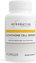 Integrative Therapeutics Glutathione Cell Defense - Supplement with 400 mg Reduced Glutathione L-Cysteine and Anthocyanins from Botanical Blend - 60 Capsules