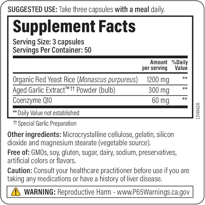 Kyolic Aged Garlic Extract Formula 114 Red Yeast Rice CoQ10 150 Capsules