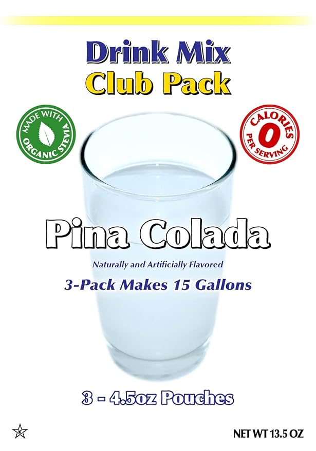 GramZero Pina Colada Zero Calorie Sugar Free Drink Mix Great For Nutrition Club Loaded Teas Stevia Sweetened